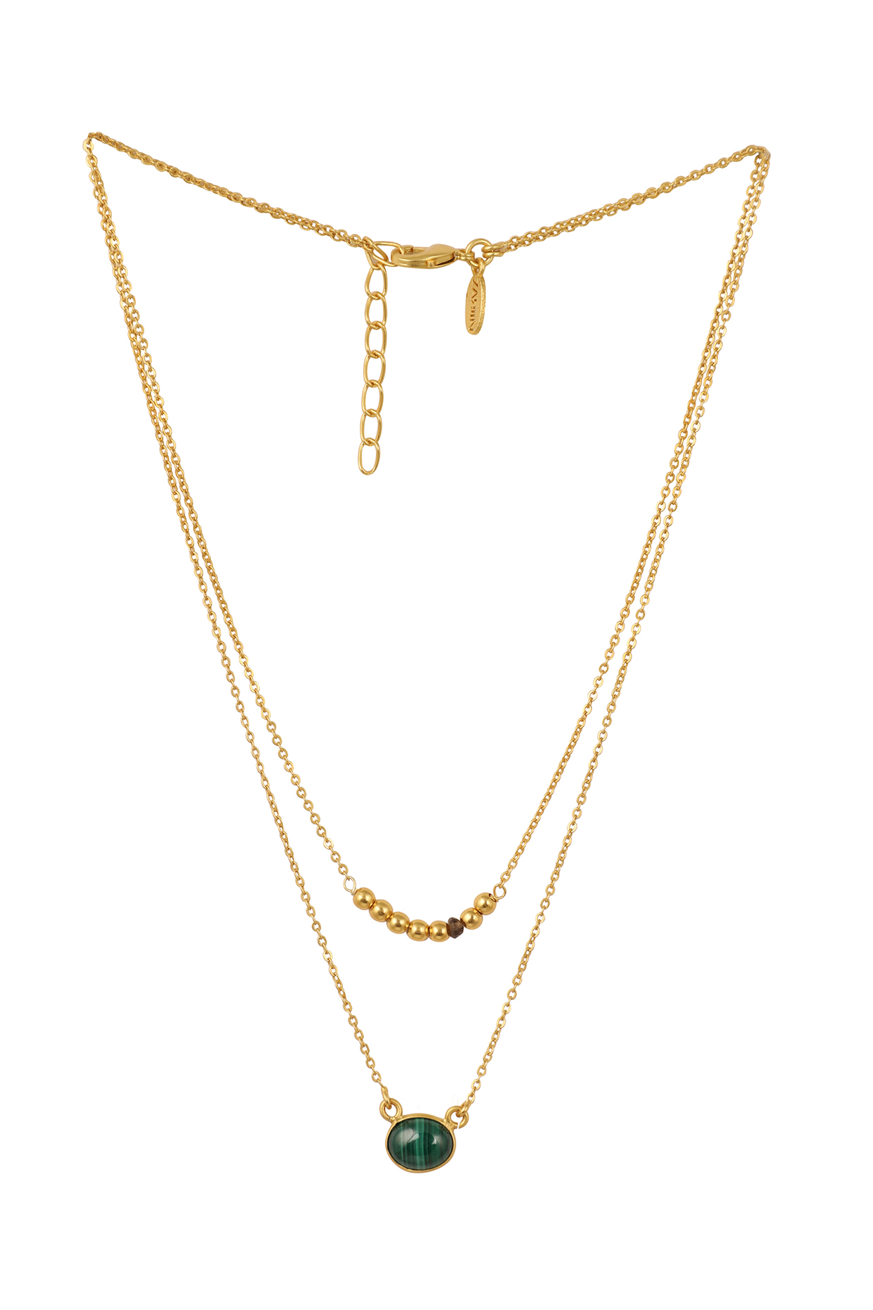 Gold Plated Libra Birthstone Necklace by Zariin