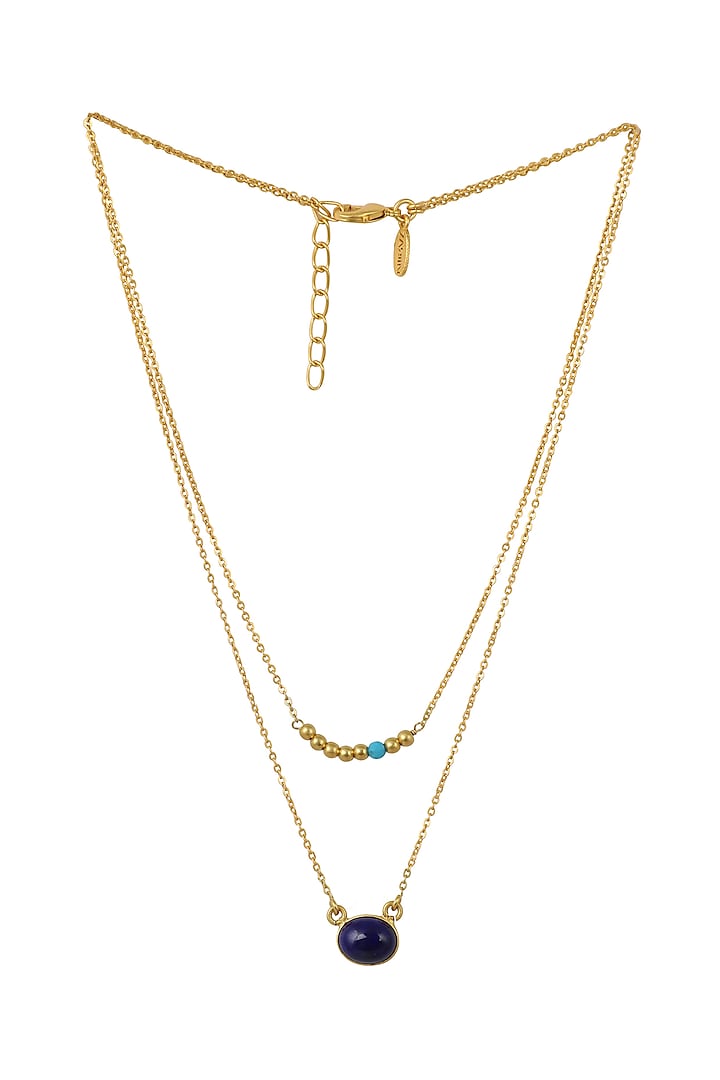 Gold Plated Aquarius Birthstone Necklace by Zariin