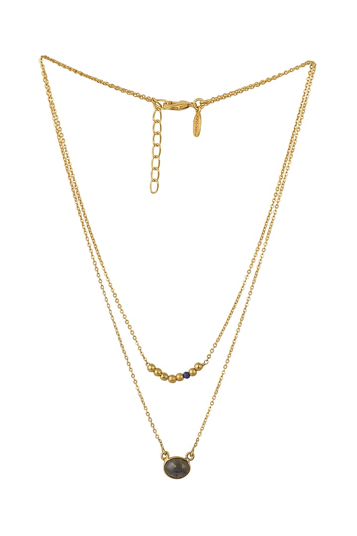 Gold Plated Pisces Birthstone Necklace by Zariin