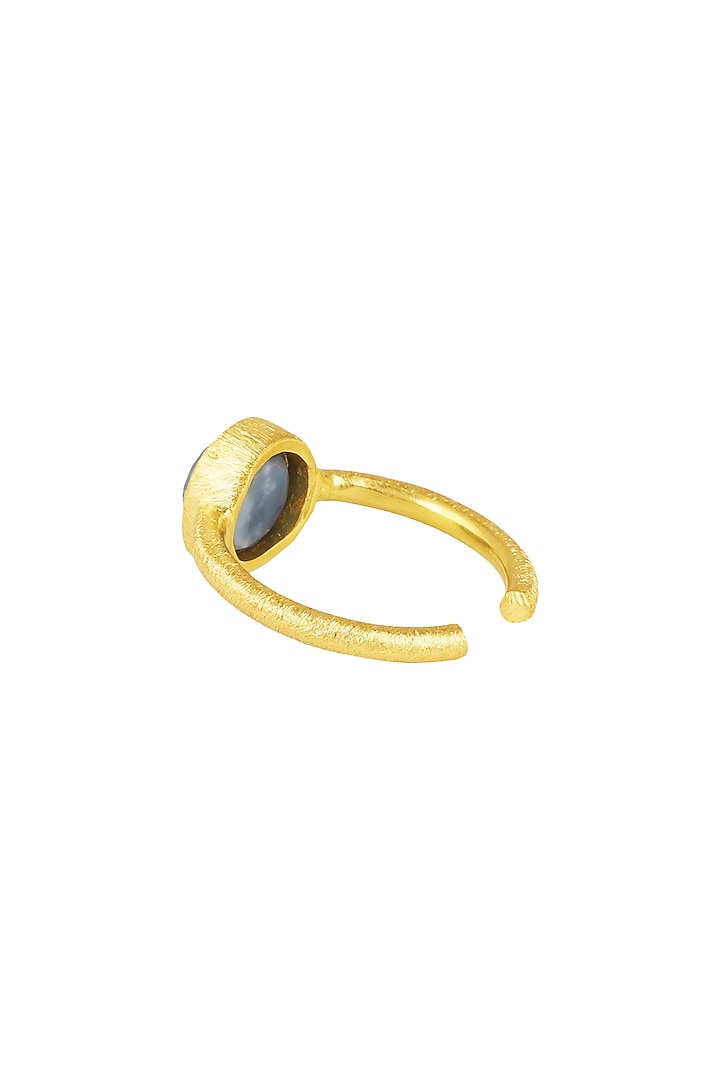 Gold Plated Blue Opal Ring by Zariin at Pernia's Pop Up Shop