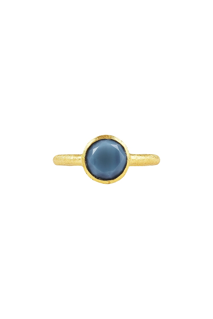Gold Plated Blue Opal Ring by Zariin at Pernia's Pop Up Shop