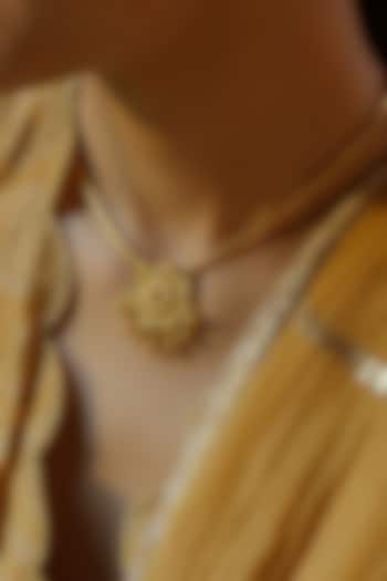 Gold Plated Blue & Red Cubic Zirconia Pendant Necklace by Zariin at Pernia's Pop Up Shop