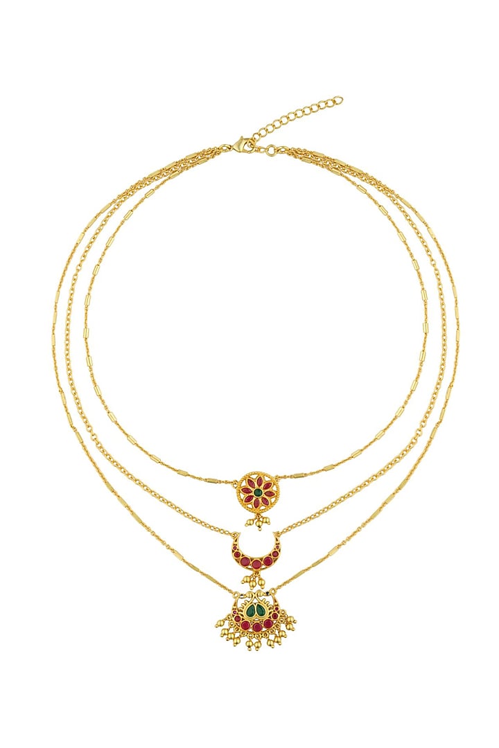 Gold Plated Cubic Zirconia Necklace by Zariin at Pernia's Pop Up Shop