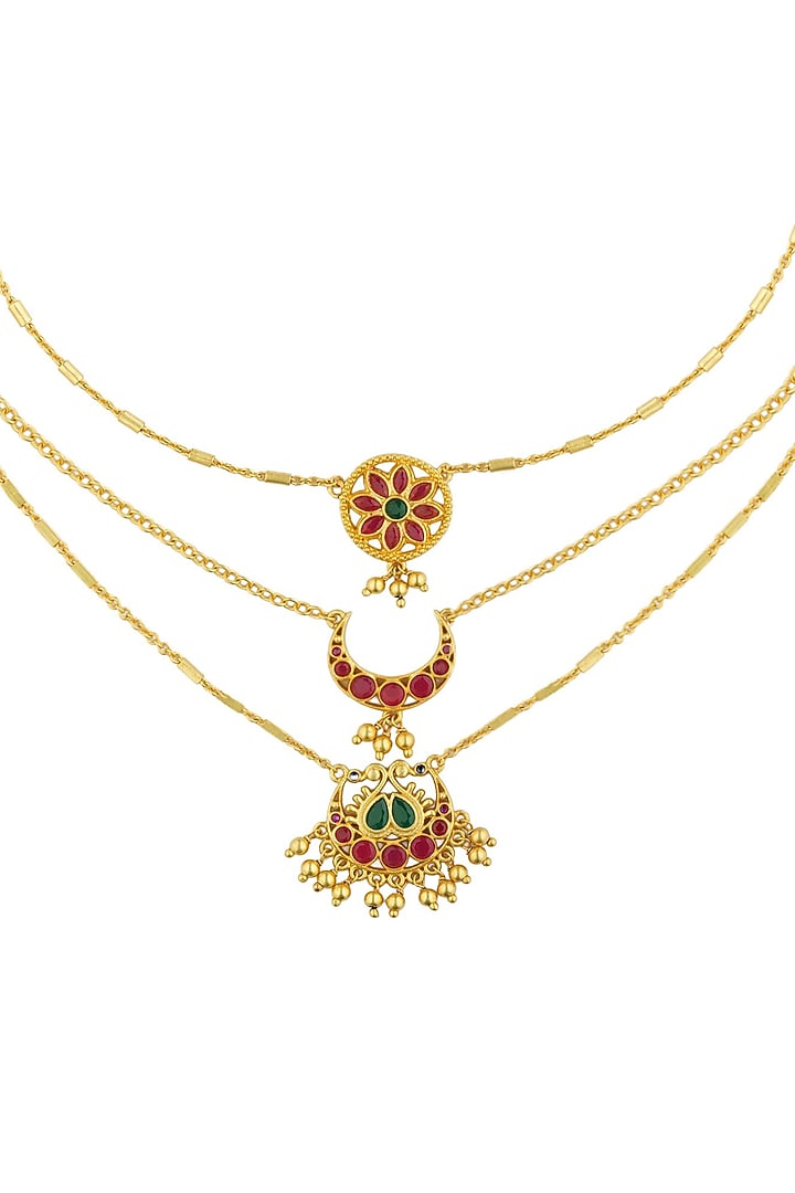Gold Plated Cubic Zirconia Necklace by Zariin at Pernia's Pop Up Shop