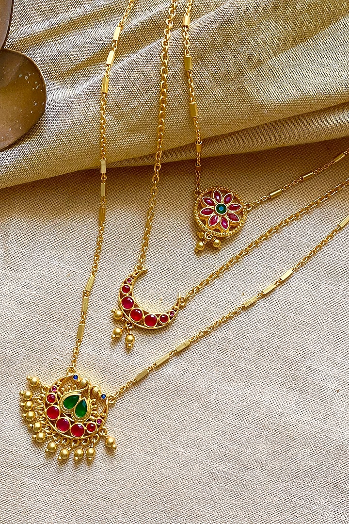 Gold Plated Cubic Zirconia Necklace by Zariin at Pernia's Pop Up Shop