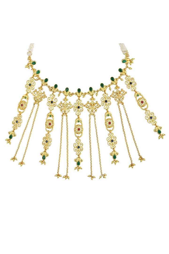 Gold Plated Cubic Zirconia Choker Necklace by Zariin at Pernia's Pop Up Shop