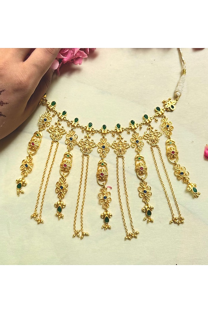 Gold Plated Cubic Zirconia Choker Necklace by Zariin at Pernia's Pop Up Shop