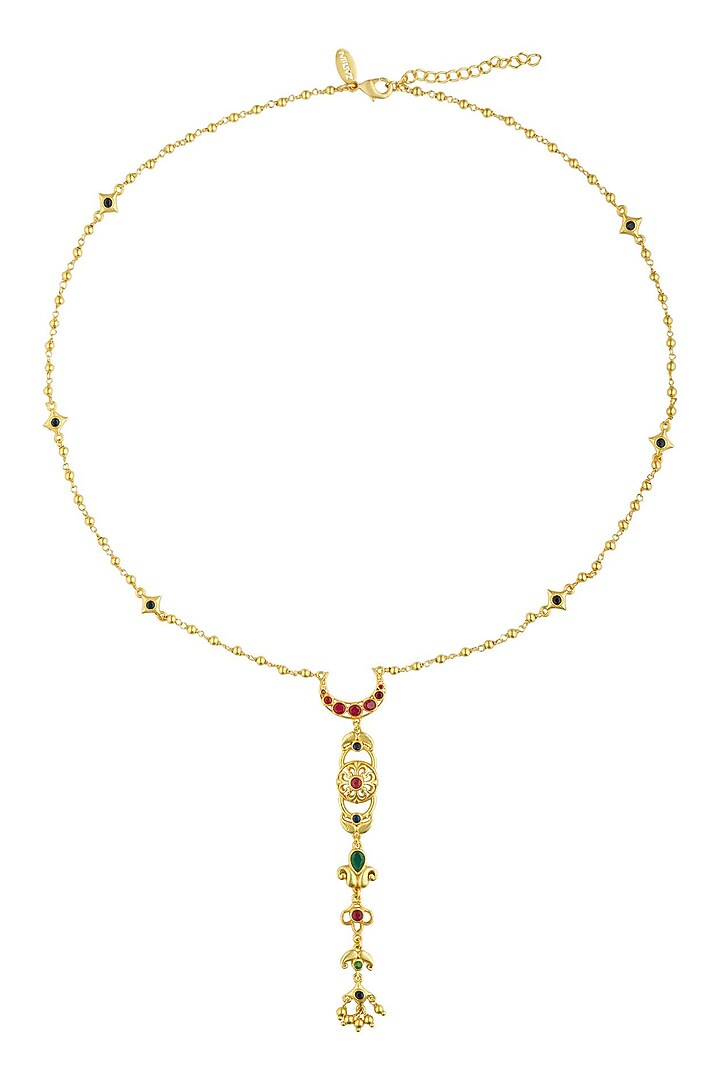 Gold Plated Cubic Zirconia Pendant Necklace by Zariin at Pernia's Pop Up Shop