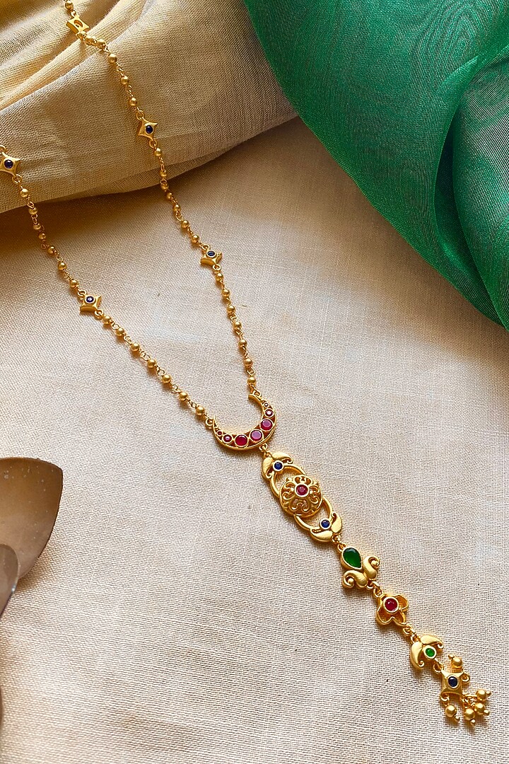 Gold Plated Cubic Zirconia Pendant Necklace by Zariin at Pernia's Pop Up Shop