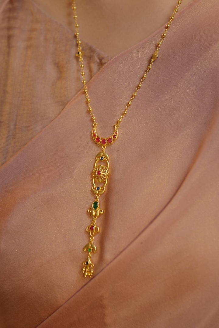 Gold Plated Cubic Zirconia Pendant Necklace by Zariin at Pernia's Pop Up Shop