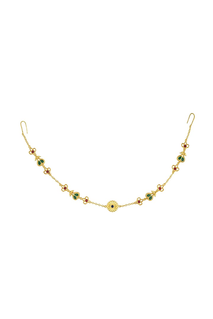 Gold Plated Cubic Zirconia Mathapatti by Zariin at Pernia's Pop Up Shop