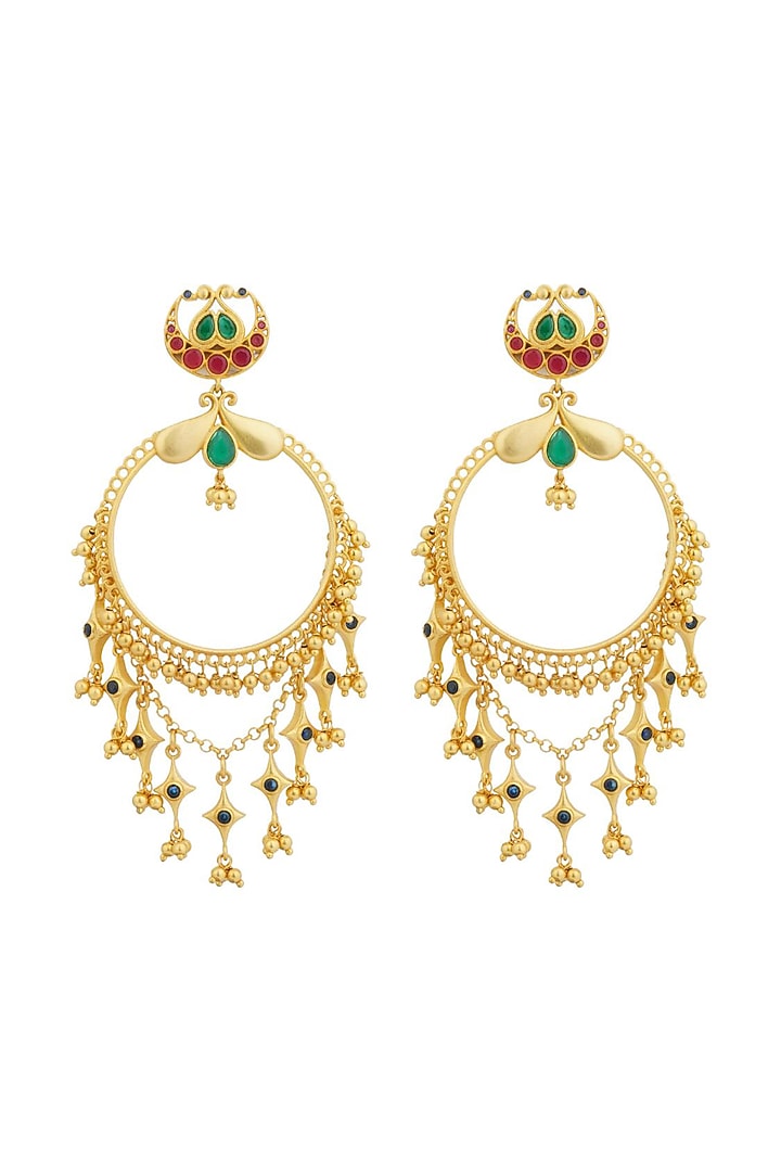 Gold Plated Cubic Zirconia Dangler Earrings by Zariin at Pernia's Pop Up Shop