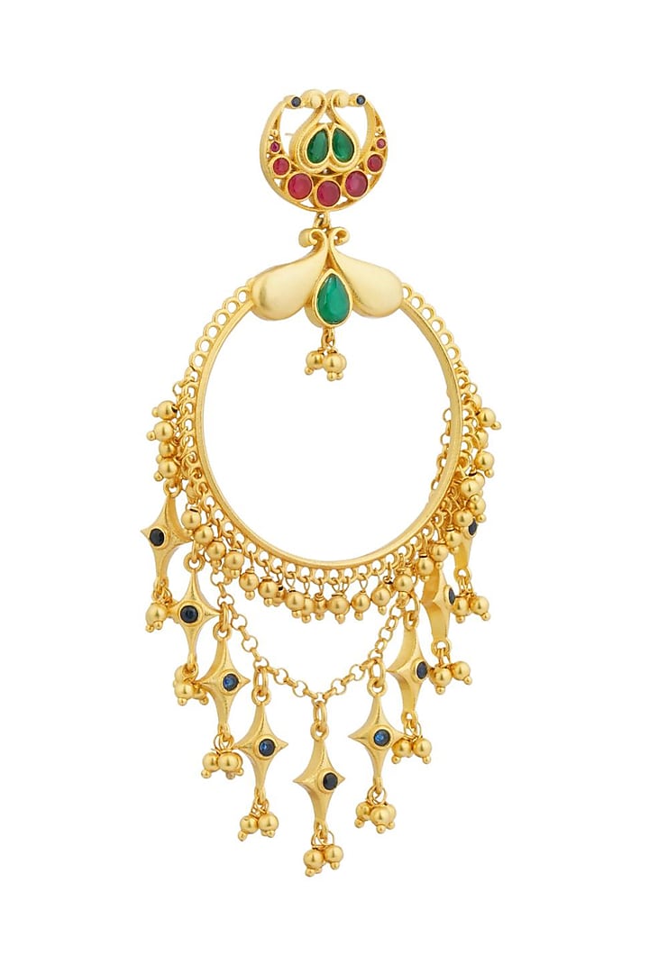 Gold Plated Cubic Zirconia Dangler Earrings by Zariin at Pernia's Pop Up Shop
