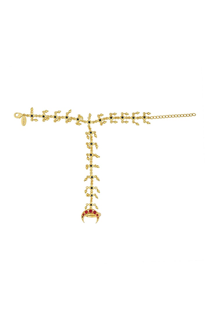 Gold Plated Cubic Zirconia Hathphool by Zariin at Pernia's Pop Up Shop