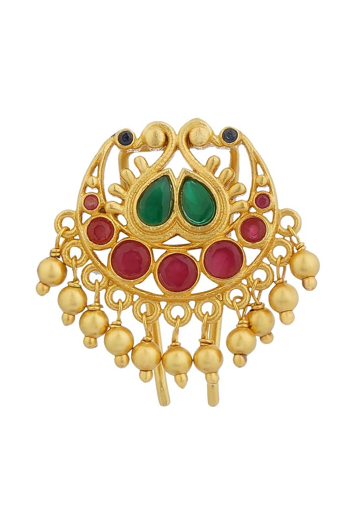 Gold Plated Cubic Zirconia Floral Hair Pin by Zariin at Pernia's Pop Up Shop