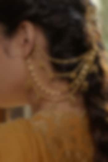 Gold Plated Cubic Zirconia Earcuffs (Set Of 2) by Zariin at Pernia's Pop Up Shop