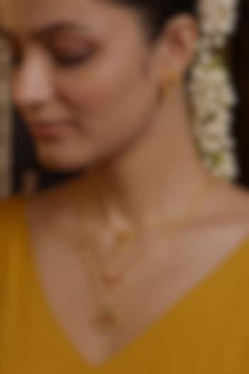 Gold Plated Cubic Zirconia Layered Necklace Gift Box (Set Of 3) by Zariin at Pernia's Pop Up Shop