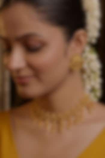 Gold Plated Cubic Zirconia Choker Necklace Gift Box (Set Of 3) by Zariin at Pernia's Pop Up Shop