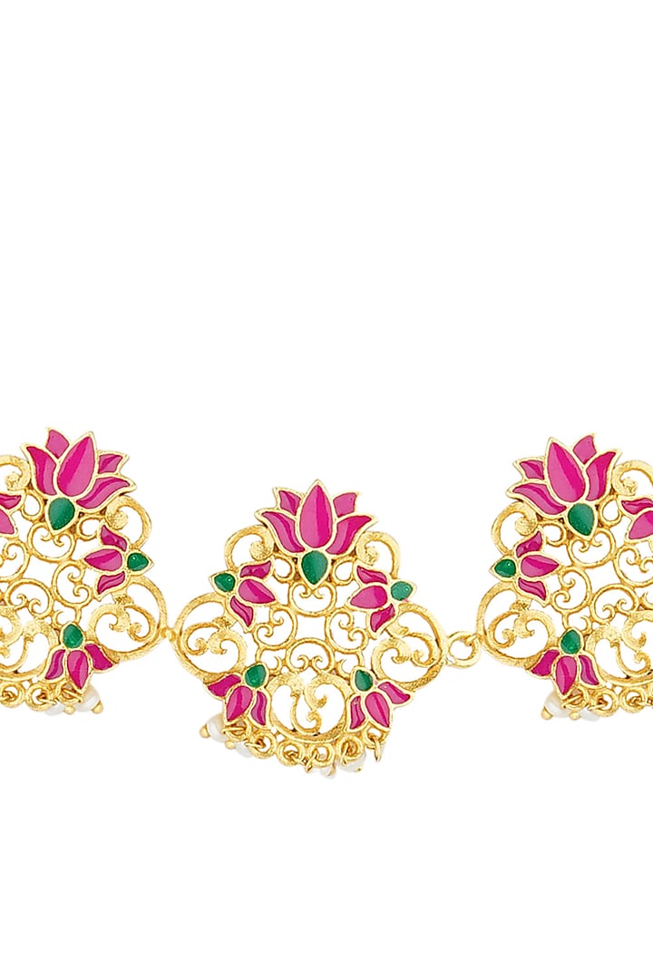 Gold Plated Pearl Mathapatti by Zariin at Pernia's Pop Up Shop