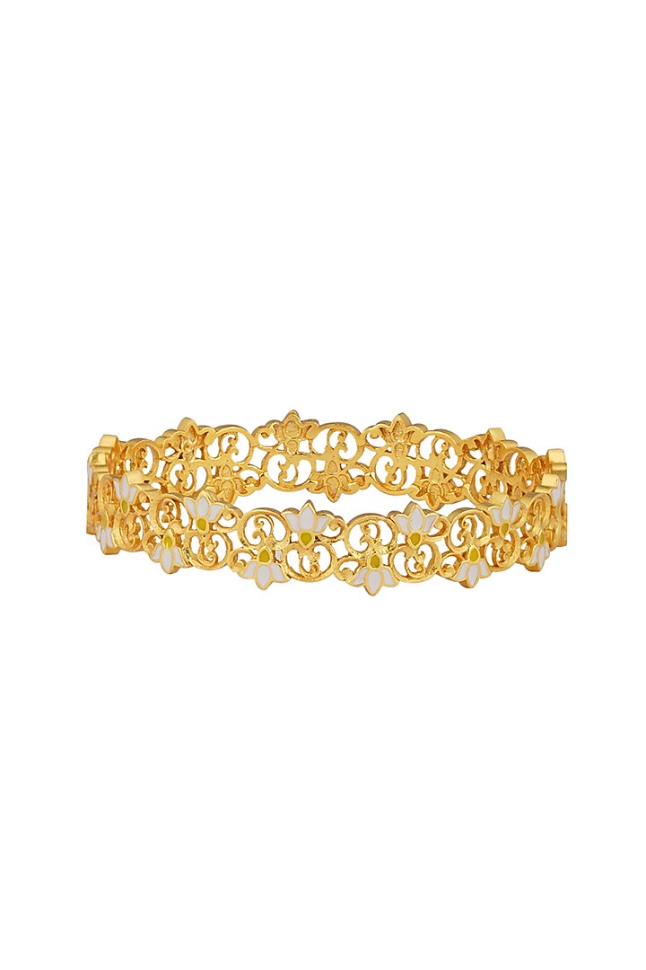 Gold Plated Enameled Bangle by Zariin at Pernia's Pop Up Shop