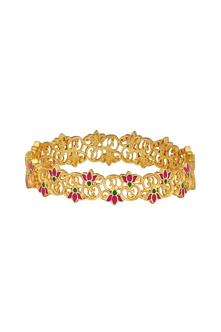 Gold Plated Enameled Bangle by Zariin at Pernia's Pop Up Shop