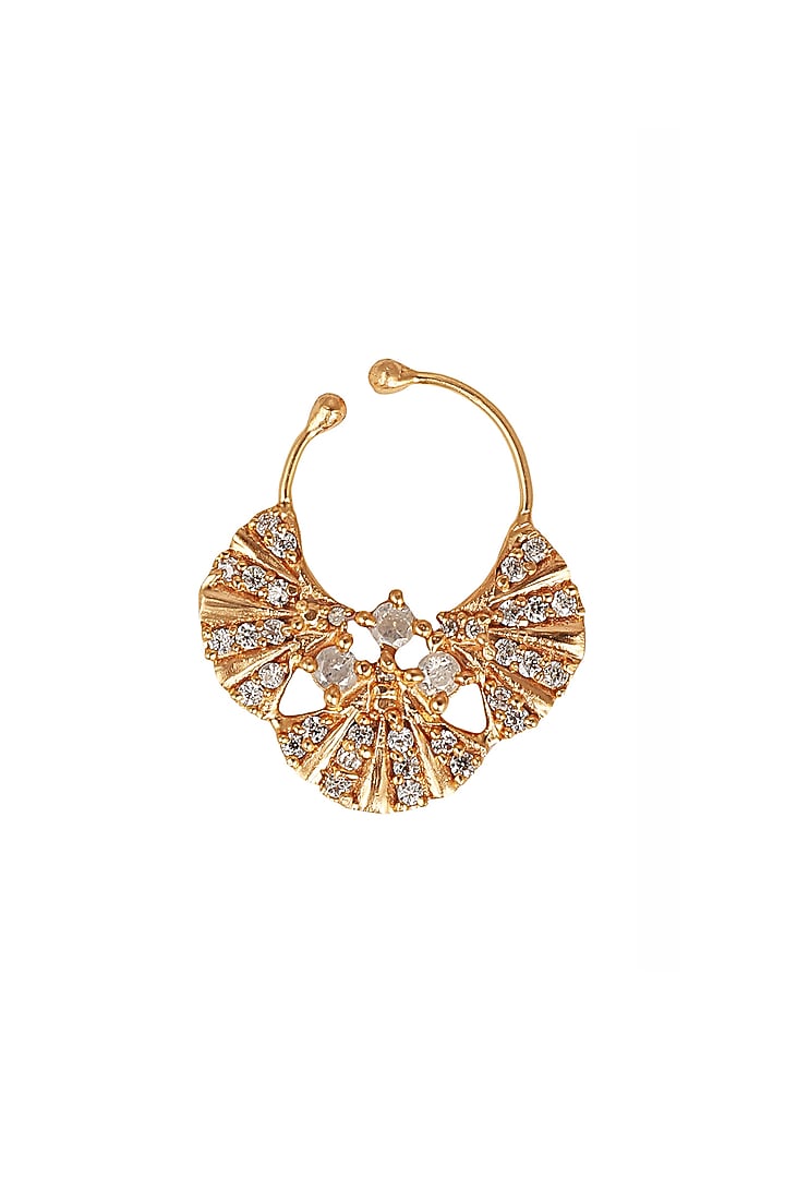 Rose Gold Finish Pearl Nose Ring by Zariin at Pernia's Pop Up Shop