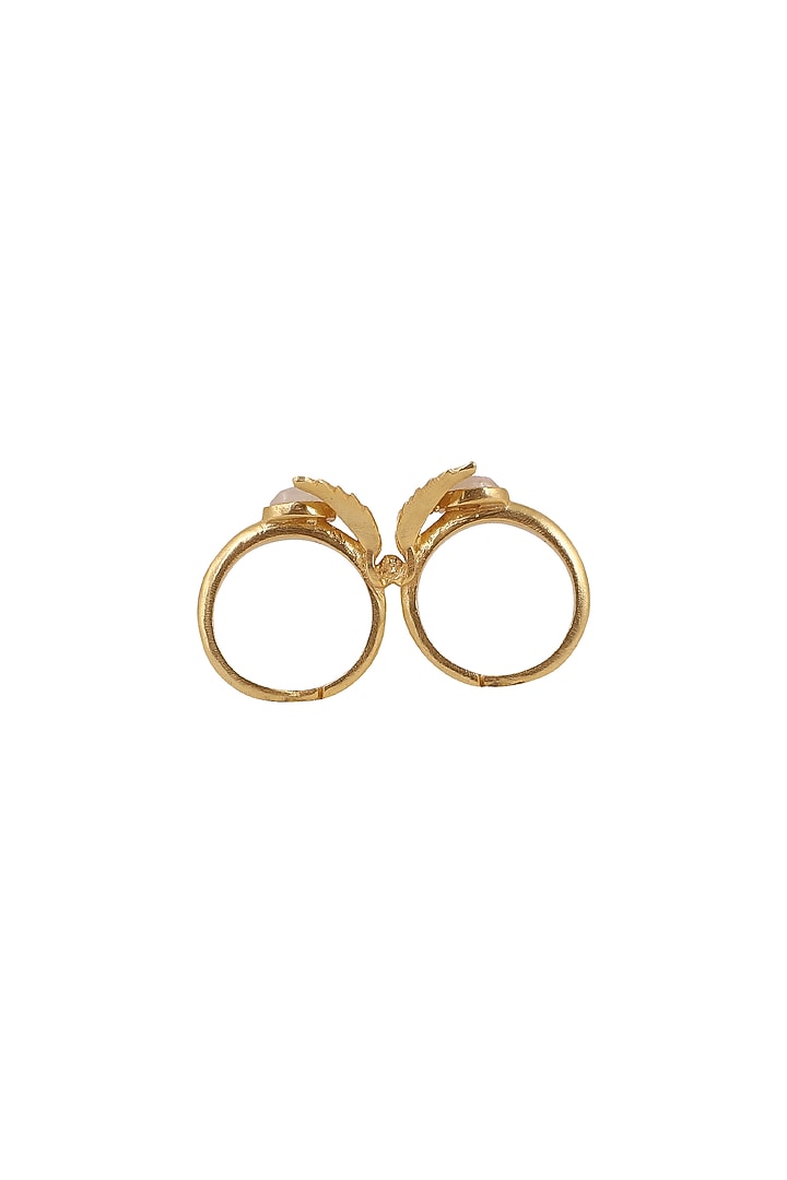 Gold Plated Ring With Moon Stone by Zariin at Pernia's Pop Up Shop