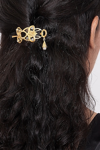 Gold Plated Hair Clip by Zariin