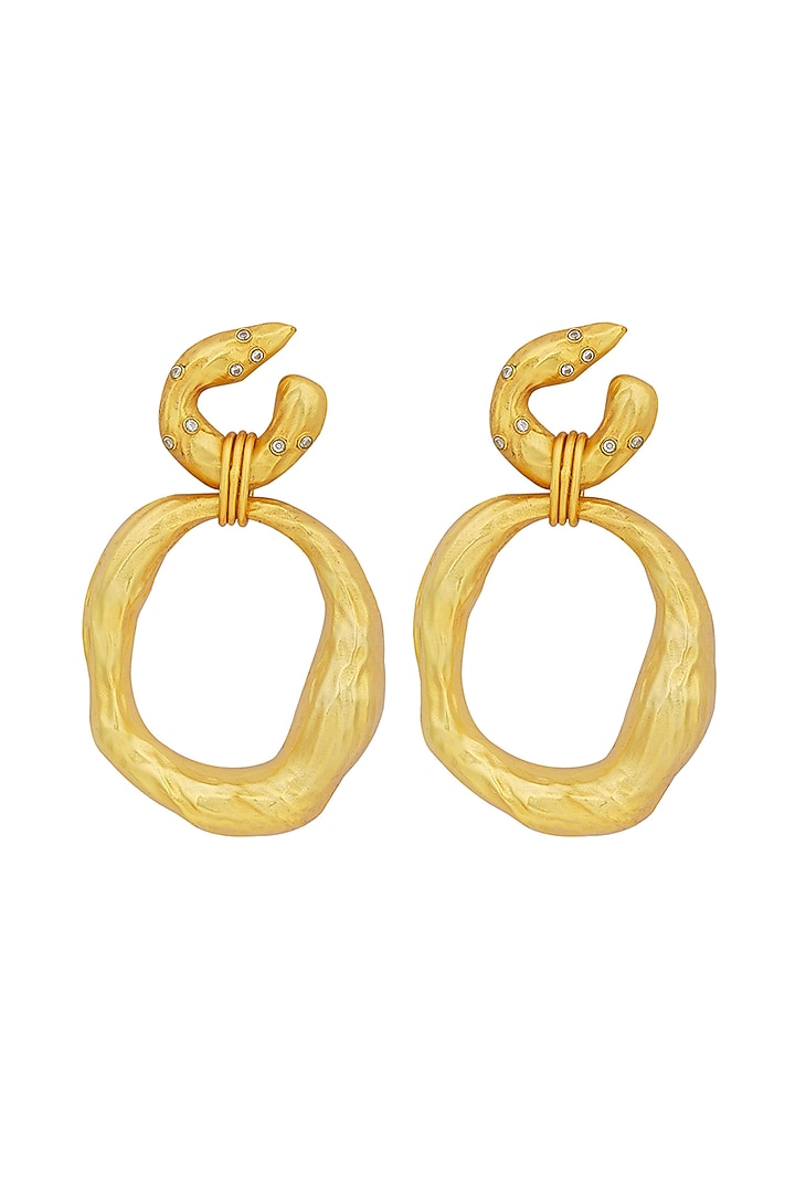 Gold Plated Cubic Zircon Dangler Earrings by Zariin at Pernia's Pop Up Shop