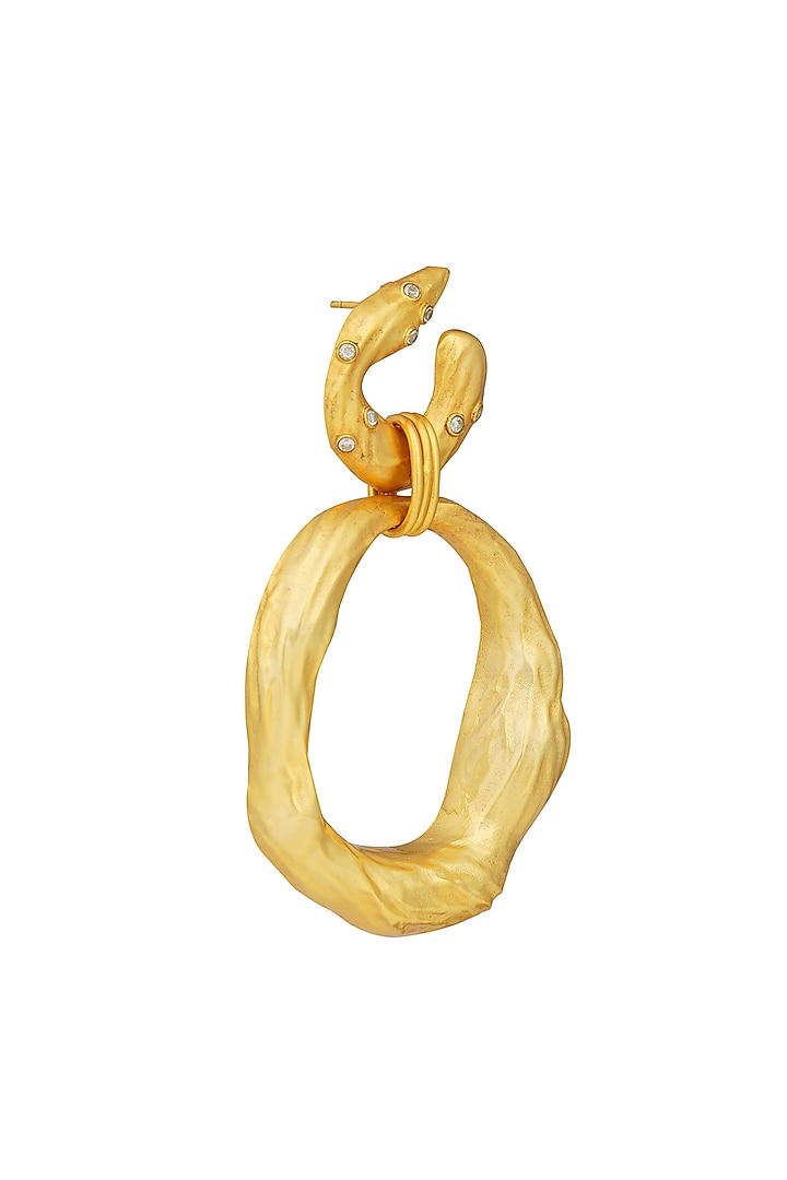 Gold Plated Cubic Zircon Dangler Earrings by Zariin at Pernia's Pop Up Shop