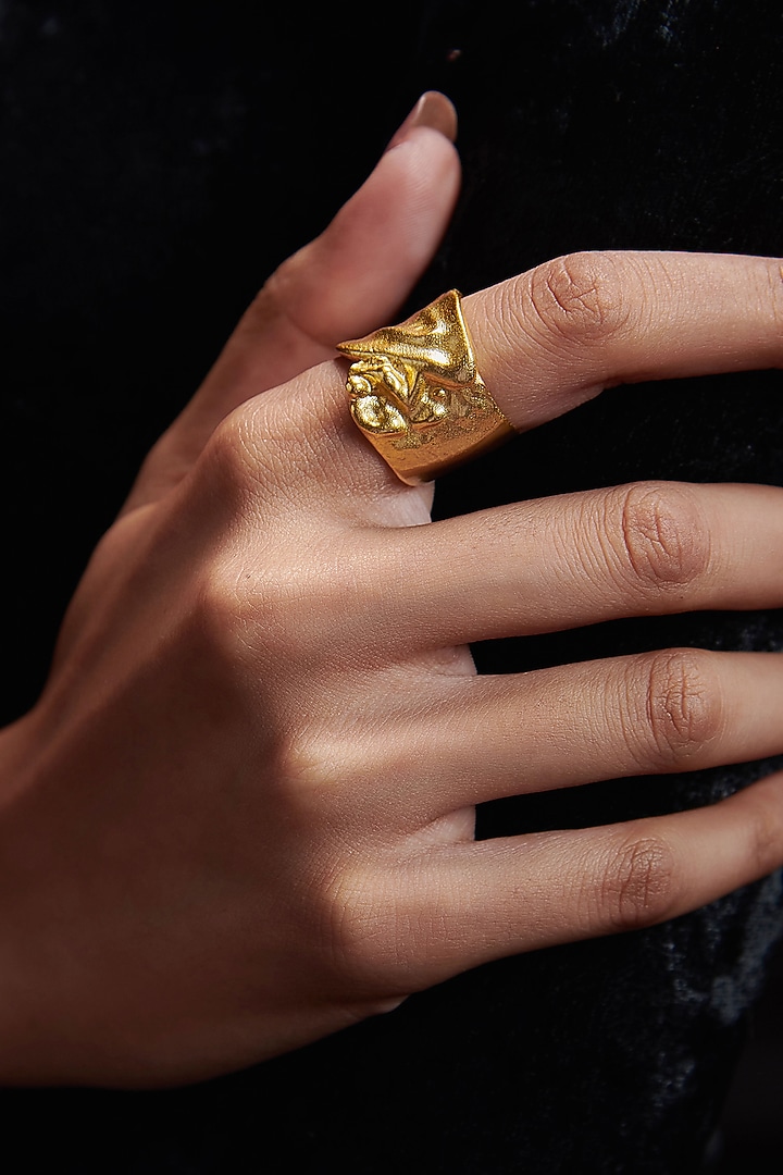 Gold Plated Statement Ring by Zariin at Pernia's Pop Up Shop
