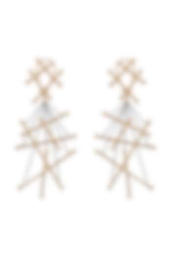 Two-Tone Finish Handcrafted Dangler Earrings by ZAZA BY SOMYA at Pernia's Pop Up Shop