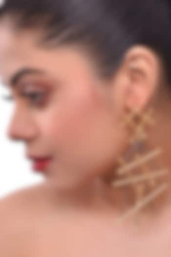 Two-Tone Finish Handcrafted Dangler Earrings by ZAZA BY SOMYA at Pernia's Pop Up Shop