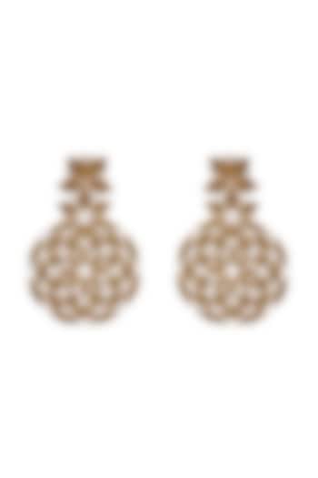 Gold Finish Dangler Earrings by ZAZA BY SOMYA at Pernia's Pop Up Shop