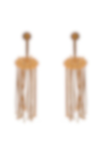 Gold Finish Dangler Earrings by ZAZA BY SOMYA at Pernia's Pop Up Shop