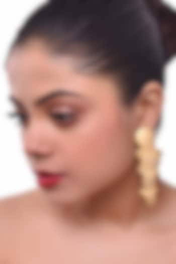 Gold Finish Disc Dangler Earrings by ZAZA BY SOMYA at Pernia's Pop Up Shop