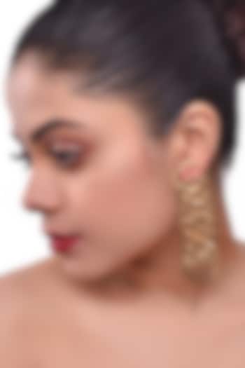 Gold Finish Handcrafted Dangler Earrings by ZAZA BY SOMYA at Pernia's Pop Up Shop