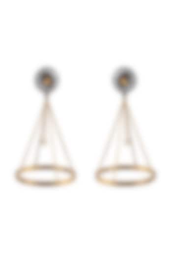 Two-Tone Finish Handcrafted Dangler Earrings by ZAZA BY SOMYA at Pernia's Pop Up Shop