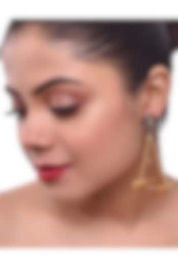 Two-Tone Finish Handcrafted Dangler Earrings by ZAZA BY SOMYA at Pernia's Pop Up Shop