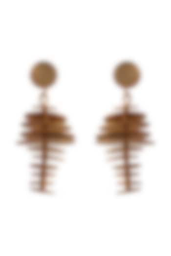 Gold Finish Layered Statement Dangler Earrings by ZAZA BY SOMYA at Pernia's Pop Up Shop