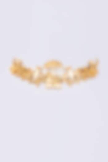 Gold Finish Handcrafted Choker Necklace by ZAZA BY SOMYA