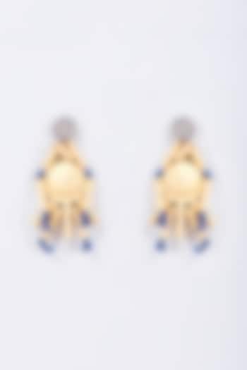 Gold Finish Dangler Earrings by ZAZA BY SOMYA at Pernia's Pop Up Shop