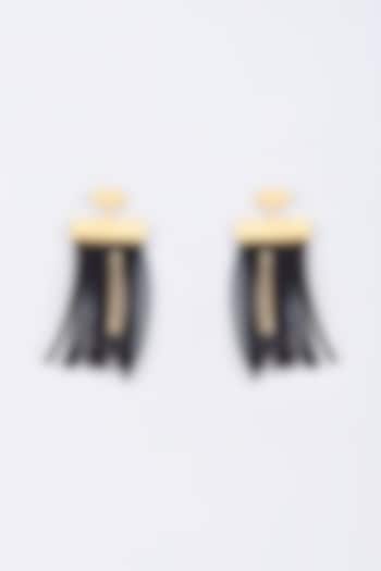 Gold Finish Handcrafted Dangler Earrings by ZAZA BY SOMYA at Pernia's Pop Up Shop