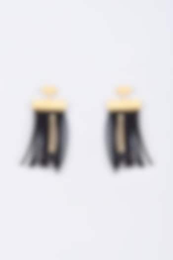 Gold Finish Handcrafted Dangler Earrings by ZAZA BY SOMYA