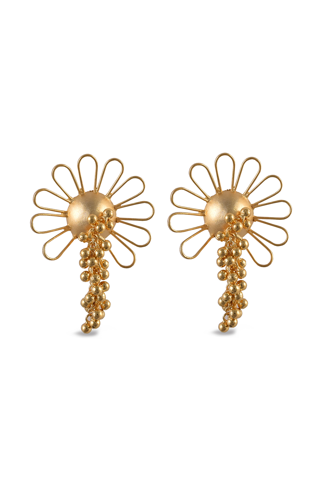 Gold Plated Ghungroo Hanging Dangler Earrings by ZAZA BY SOMYA