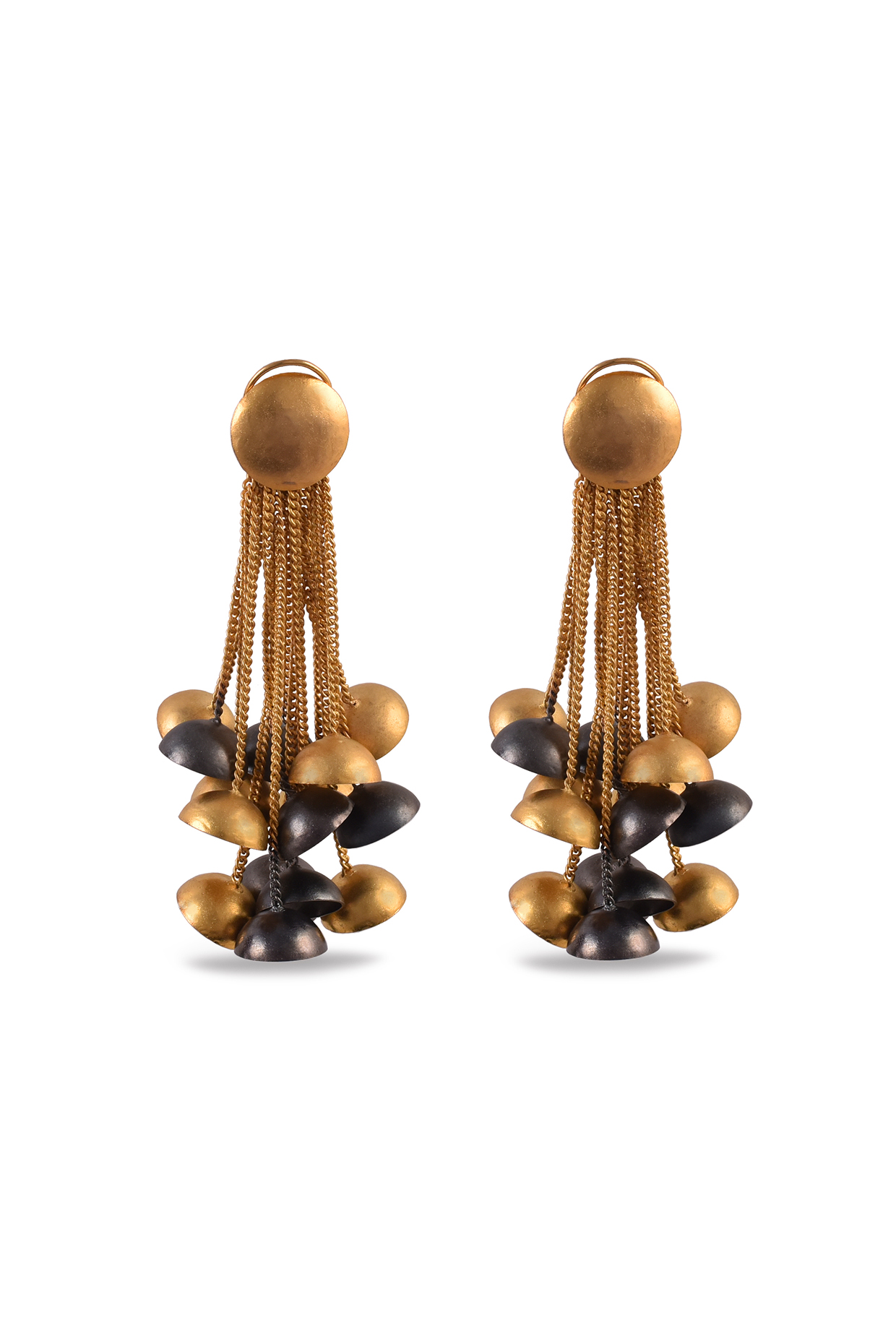 Two Tone Finish Dangler Earrings by ZAZA BY SOMYA