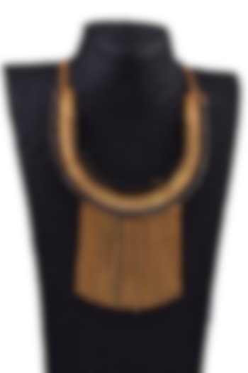 Two Tone Finish Necklace by ZAZA BY SOMYA at Pernia's Pop Up Shop