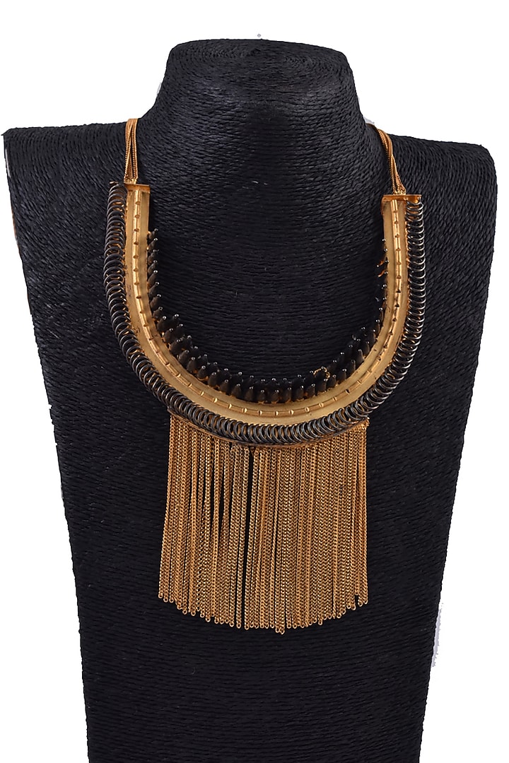 Two Tone Finish Necklace by ZAZA BY SOMYA at Pernia's Pop Up Shop