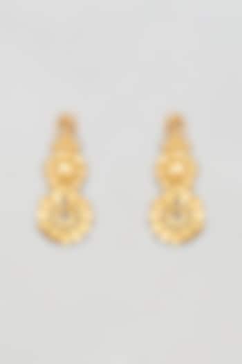 Gold Finish Traditional Dangler Earrings by ZAZA BY SOMYA