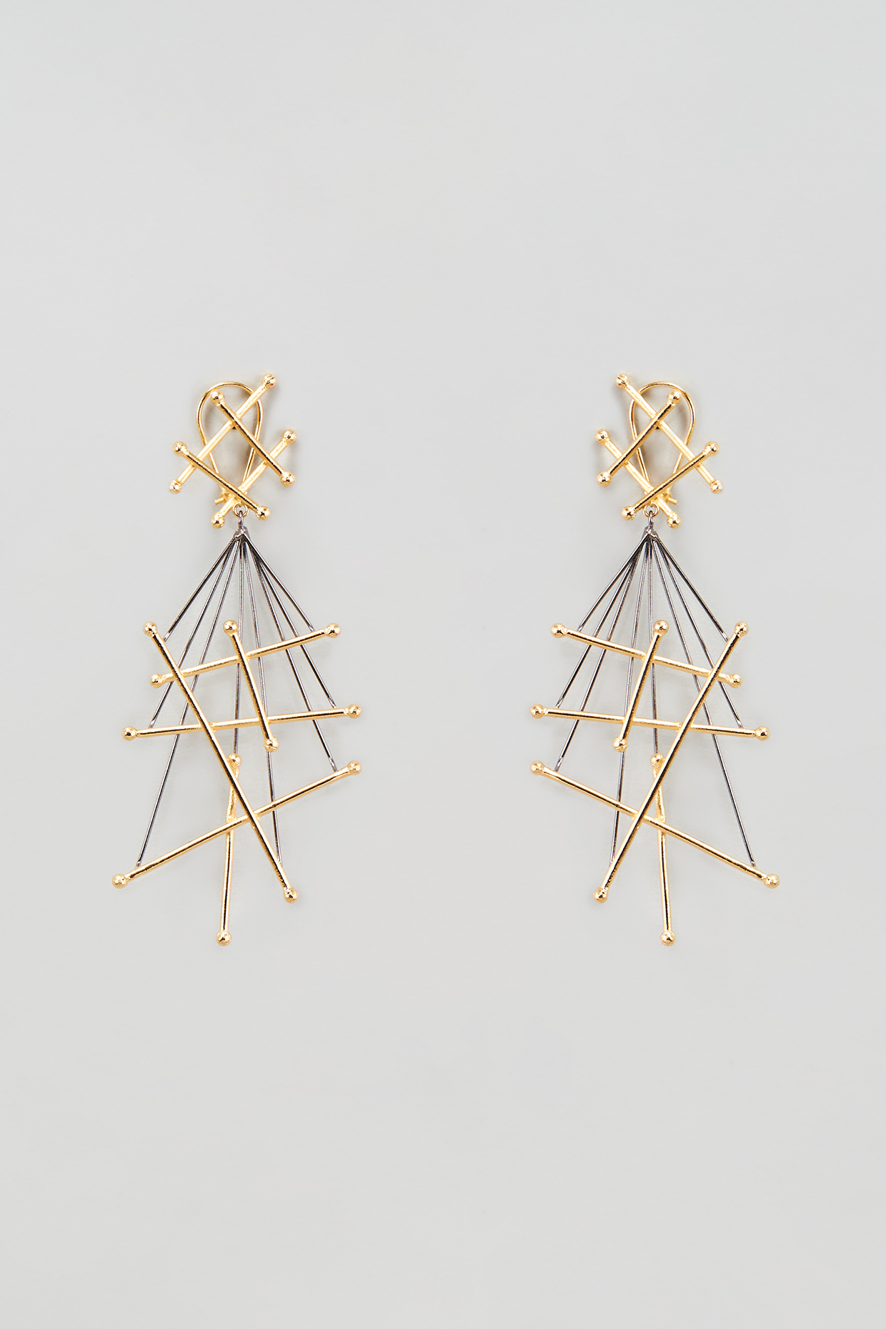 Two-Tone Finish Dangler Earrings by ZAZA BY SOMYA